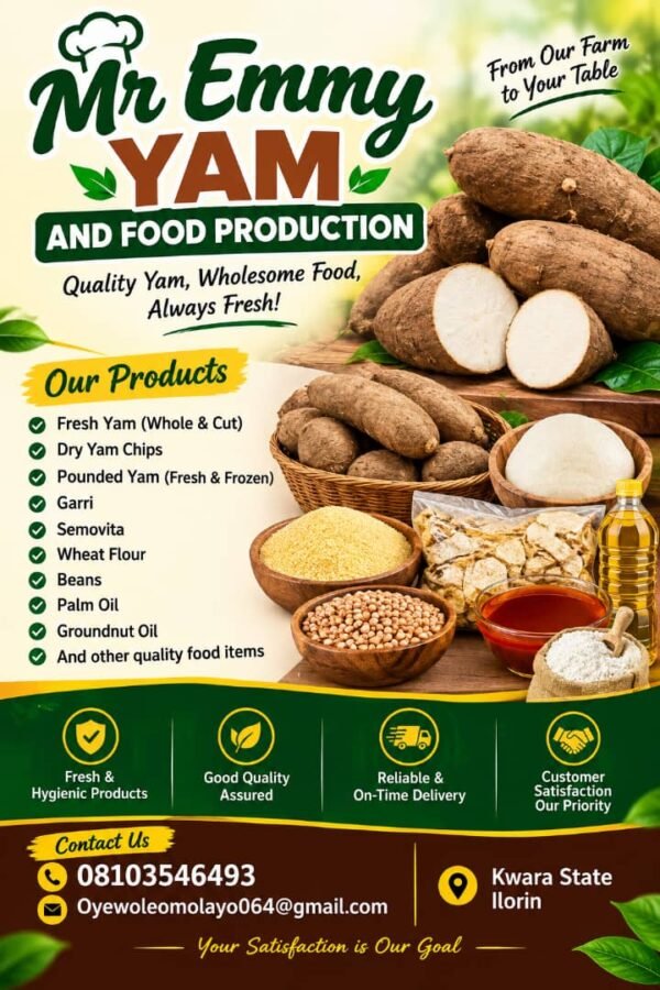 Mr Emmy yam and food production